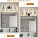Crystal Bathroom Light Fixtures Over Mirror, Black 4-Light Bathroom Vanity Lights Over Mirror Modern Wall Lighting Sconces with Ceramic E26 Base (Bulbs Not Include)