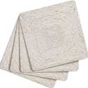 Hausattire Jute Braided Placemats 14x14 Inches Set of 4 Reversible Handwoven Boho Vintage Placemats for Kitchen Dining Tables|BBQ's Farmhouse Easter Decor Indoor & Outdoor Parties|Off-White