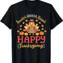 Thankful Grateful Blessed Happy Thanksgiving Turkey Gobble T-Shirt XL 