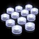 HL Submersible LED Light,White Small LED Light,100 Hours Waterproof Flameless Led Lights Battery Powered for Wedding Home Vase Festival Party Decoration 12pcs (Built-in 24 Batteries) (12pack)