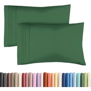 Queen Pillow Cases Set of 2 - Ultra Soft Hotel Quality Pillowcase Covers - Comfy, Cozy & Wrinkle Free - Shrinkage and Fade Resistant - Machine Washable Pillow Protectors - 2 Piece Set - Emerald Green