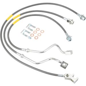 Stainless Steel Brake Line 89717, Front and Rear Extended Brake Lines Compatible with Ford Super Duty 4WD F250/F350 1999-2004, Fit for 4"-8" Suspension Lift