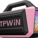 Wireless Bluetooth Speakers - Portable Speaker 80W Peak, 20H Playtime, Light Shows, Loud Speaker with Strong Bass, BT 5.3, TWS, IPX6 Waterproof for Home Travel Outdoor Beach Camping - Pink