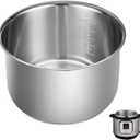 Stainless Steel 3QT Inner Cooking Pot Compatible with Instant Pot, Cooking Pot for Rice, Non-Stick 304 Stainless Steel Inner Bowl, Durable Pots for Multi-Cookers, Easy to Clean and Dishwasher Safe
