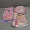 Birthday Party Supplies Kit for 24 Guests - for Unicorn Birthday Decorations, Includes Dinner & Dessert Plates, Napkins, Cups, Banner and Tablecloth for Unicorn 1st Birthday Party Decorations