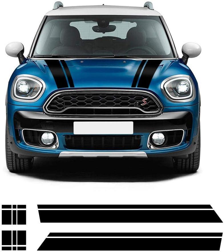 Bonnet Stripe Graphics Sticker Hood Trunk Rear Decal Stickers for Mini Cooper S Countryman 2nd Gen F60 2017-2020 (Gloss Black)
