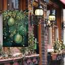 3 x Xmas Balls Christmas Ornament Garden Flag,Patio Lawn holiday decor, double sided pattern burlap outdoor holiday flags, seasonal home decor 12 x 18 inches