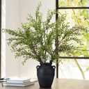 3 Pack 43" Artificial Eucalyptus Branches for Spring Home Decor, Tall Faux Greenery Stems for Vases, Centerpieces, Wedding Arrangements, Table Displays, Farmhouse Modern Floral Decorations