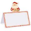 Fumete 100 Pcs Christmas Place Cards for Table Setting Santa Claus Die Cut Place Cards Christmas Party Name Placecards for Table Holiday Dinner Brunch Party or Any Occasion Decoration
