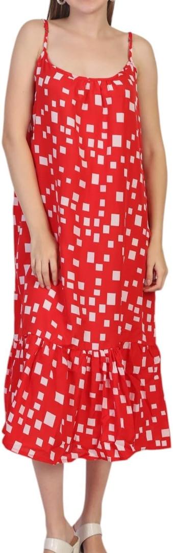 SheKaf Women Summer Casual Loose Sleeveless Spaghetti Strap Beach Maxi Long Dress with Pockets