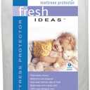 Fresh Ideas Fitted Vinyl Mattress Protector, Waterproof, Hypoallergenic, 14" Pockets, Queen