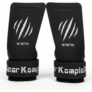 Bear KompleX Black Diamond No Hole Grips for - Lightweight, High Performance Weightlifting Grips, Protect Hands and Provides Comfort - Great for Cross Training, Powerlifting (Small)