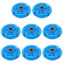 Inline Skate Wheels With Bearings, 3 Inch Roller Blade 76mm Outdoor and Indoor Clear Wheels for Office Chairs, Luggage (8 Pack, Blue)