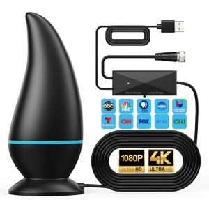 Indoor TV Antenna Long Range, Antenna for Smart TV 4K 1080p Support Signal Reception with Signal Booster,13.5ft Coax HDTV Cable