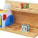 Floating Shelves for Little Tikes Story Dream Machine,Wall Shelf for Little Tikes Projector Books Audio Play Character Storage Tray Organizer for Toddlers and Kids Girls Boys,Pine(Natural Wood)