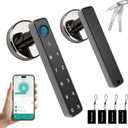 Smart Door Lock with Knob, Keyless Entry Door Locks with Handle, Fingerprint Door Knob with Keypad&App Control for Bedroom/Front Door/Apartment, Generate Passcode Remotely