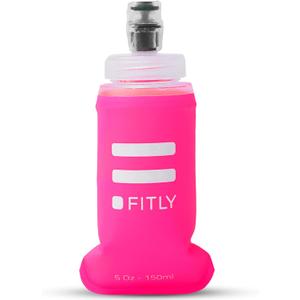 Soft Flask - Shrink As You Drink Soft Water Bottle for Hydration Pack - Folding Water Bottle Ideal for Running, Hiking, Cycling, Climbing & Rigorous Activity (5 Ounces, Pink)