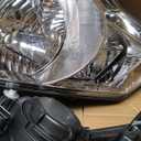 Compatible with 2010 2011 Toyota Camry Headlights Chrome Housing Amber Reflector Clear Lens Driver and Passenger SideW/O Bulbs