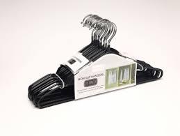 Simpli Furnished Non-Slip Hangers Black 25 Pack