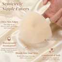 Tucnoeu 2 Pairs Reusable Nipple Covers for Women, Adhesive Silicone Bra Pasties for No Show Strapless Dress, Cream Color, Fits A-C Cups