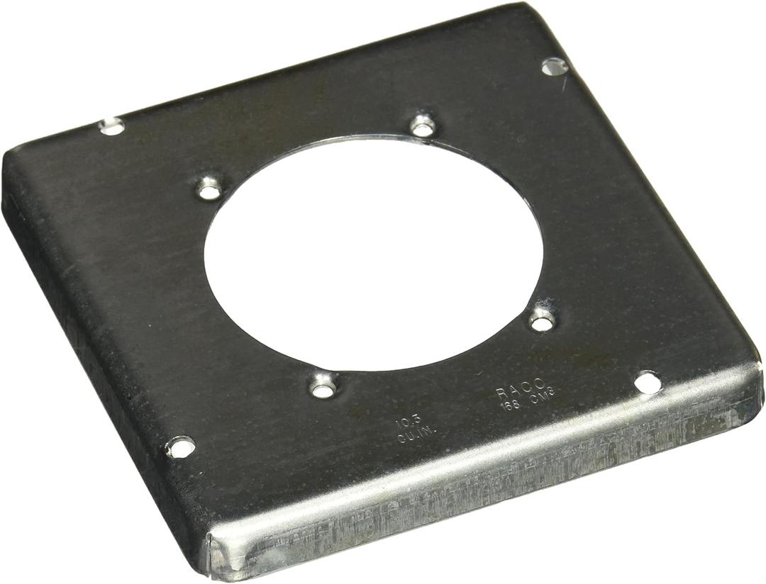 Hubbell 888 Raco 1/2" Raised Square Cover with (1) 2.62" Diameter 30-50 Amp Receptacle, 4-11/16"