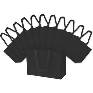 ZENPAC Reusable Gift Bag, Canvas Fabric Tote Bags Large with Handles for Small Business, Retail Store Use, Grocery, Merchandise, Holidays, Bulk, 16x6x12, 12 Pack