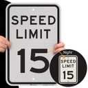 SmartSign "Speed Limit 15" Sign | 12" x 18" 3M High Intensity Grade Reflective Aluminum
