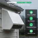 6 Inch Dryer Vent Cover Outside – Heavy-Duty Galvanized Steel, Optimized Hood with Screen & Damper, Pest-Proof Wall Vent for Dryer, Kitchen, Bathroom, Garage, AC – White