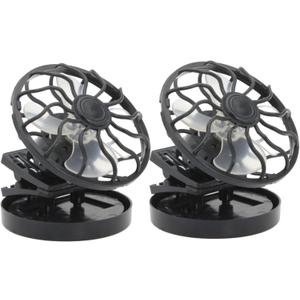 Pack of 2 Solar Powered Hat Fan Portable Cooling Clip on Solar Fan for Summer Traveling Fishing Climbing Outdoor