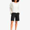 G Gradual Women's Bermuda Long Shorts with Pockets 9" High Waisted Knee Length Shorts for Women Walking Athletic Workout (Black, XL)