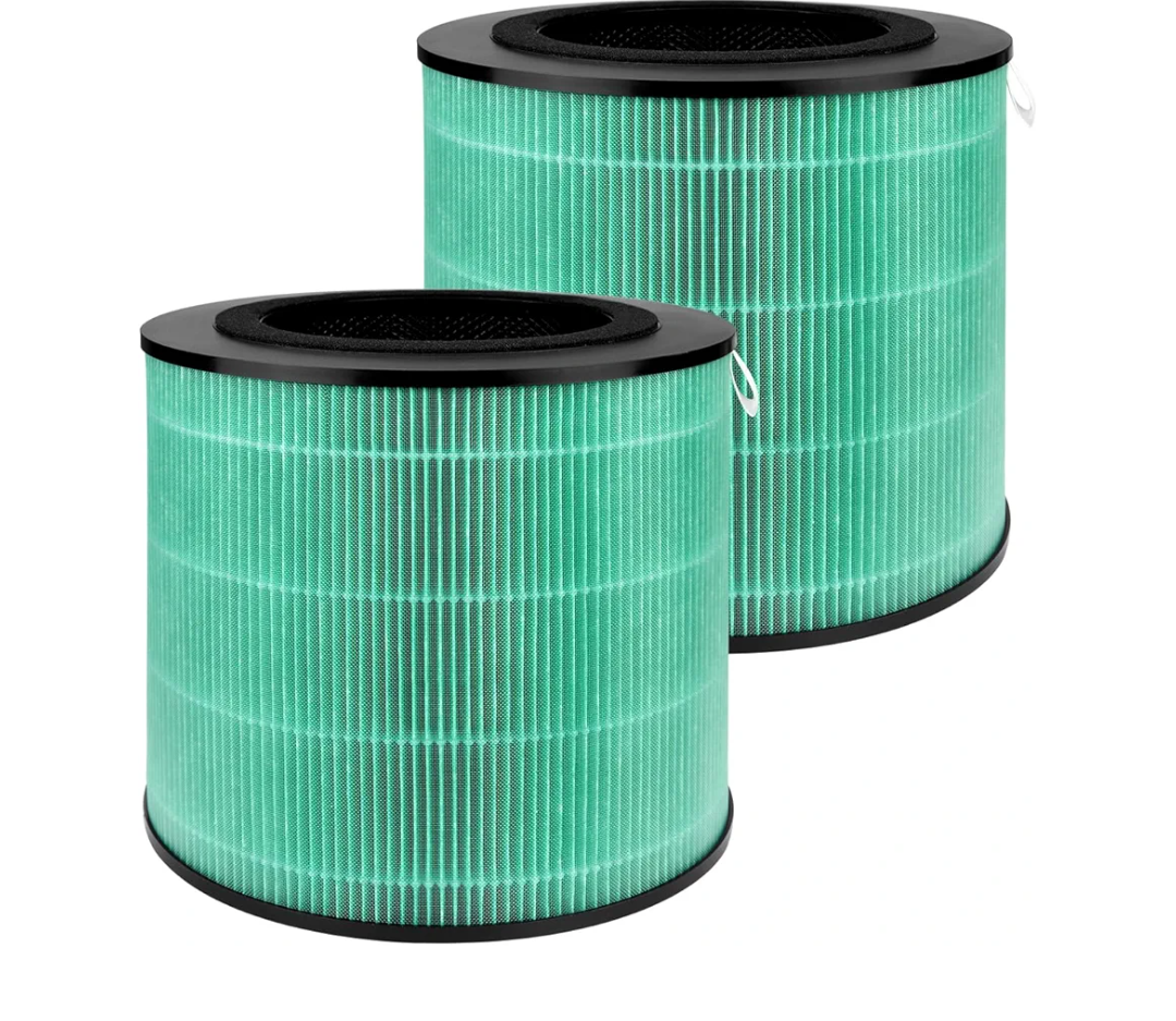 2 Pack 08W 09W Air Filter Replacement Compatible with 08W 09W Air Purifier, 4-in-1 High-Efficiency HEPA Air Filter- Pet Dander Version,Green.