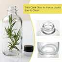 6 Pack, 4 oz Small Clear Glass Bottles with Lids & 2 Stainless Steel Funnels - 120ml Boston Sample Bottle for Potion, Juice, Wellness, Ginger Shots, Whiskey, Liquids - Mini Travel Essential Bottles