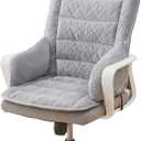 Desk Chair Cushion, Seat Cushion for Office Chair, Dorm Desk Chair and Rocking Chair, Soft Velvet Non-Slip Seat Pad with Back for Kitchen Dining Chair (Grey)