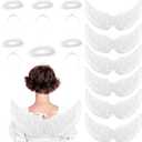 SATINIOR 12 Pcs Angel Wings and Headband for Women Angel Costume Adult for Halloween Christmas Cosplay Party, Small Size(White)