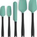 Coukre Silicone Spatula Set of 5,High Temperature Resistant, Food Grade Silicone, Dishwasher Safe, for Baking, Cooking (Aqua Green)
