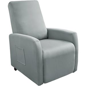 Recliner Chair Covers 4 Pieces Waterproof Small Recliner Sofa Slipcover Stretch Recliner Slipcover for Lazyboy Recliner Chair with Storage Pocket Furniture Protector for Living RoomGrey