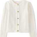 Gymboree Baby-Girls and Toddler Long Sleeve Button Front Cardigan (4T, White Pointelle)
