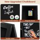 Chezerra A Frame Chalkboard Sign, 40"x20" Extra Large Sidewalk Chalk Board, Wooden Standing ChalkBoards Set with Markers, Double-Sided Magnetic Blackboard for Cafs, Weddings, Party Guide, Black
