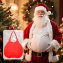 Padded Santa Belly, Santa Costume Suit Unisex Fake Stuffer Belly for Christmas Halloween Cosplay (Red)