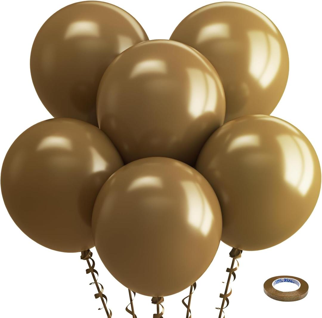 Bezente Brown Balloons 18 Inch - 30 Pack Large Thick Brown Balloons Big Round Coffee Brown Latex Balloons for Birthday Baby Shower Wedding Anniversary Party Decorations (18inch (Large), A13 - Brown)