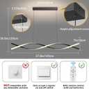 Modern Pendant Lights Fixture, 57in Aluminum LED Chandelier with Remote Control Dimmable 3000k-6000K Color Temperature, Island Lighting Lamp for Kitchen, Dining Room, Billiard Room
