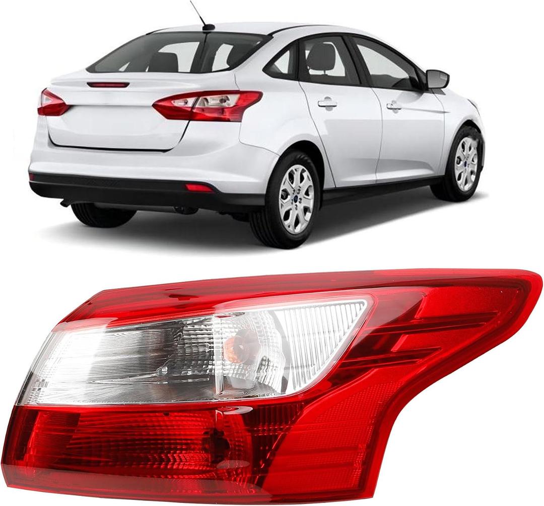 Passenger Right Side Tail Light Compatible With 2012-2014 Ford Focus Sedan FO2819151 Rear Out Brake Lamp P68077 FO2819151C DM5Z13404E FO2819151D FO2819151DSC