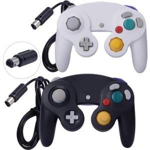 ONE250 2 Pack Classic Shock Joypad Wired Controller, Compatible with Wii NGC Gamecube Game Cube (Black & White)