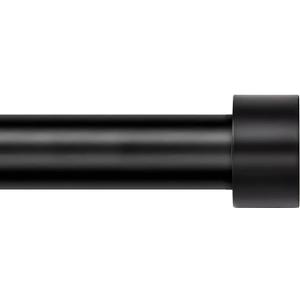 Zeerobee 1 Inch Curtain Rods for Windows 66 to 120, Black Curtain Rod, Heavy Duty Drapery Rods with Adjustable Length, Outdoor Modern Curtain Pole with Simple End Caps, 32"-120"