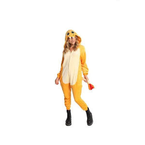 iHeartRaves Orange Ranger Dragon Hooded Jumpsuit, Size M Pajamas Costume Rave