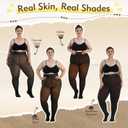 Fleece Lined Tights Leggings Women Plus Size,Thermal Warm Skin Tone Black Sheer for Winter Smooth Out Fat Lumps (XXL)