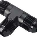 12AN Male Flare Tee T Block Fuel Fitting Adapter Aluminum Black