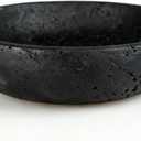 Black Travertine Bowl, 7.8" Luxurious Natural Stone Centerpiece Bowl for Modern Home Decor, Handmade Fruit Bowl, Jewelry Dish, Sophisticated Tabletop Sculpture