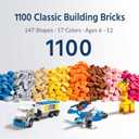 FUN LITTLE TOYS 1100 PCS Building Blocks for Kids 6-12, STEM Learning Bulk Bricks Set, 147 Shapes 17 Colors, Compatible with All Major Brands, Creative Educational Toy Gift