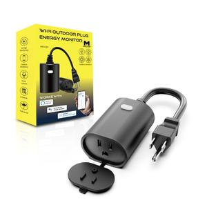 Minoston Outdoor Outlet, WiFi Smart Plug in Energy Monitoring, 2.4Ghz Wi-Fi Plugs, Compatible with Alexa and Smart Life, IP65 Waterproof Outlet 15A (MP22WP)